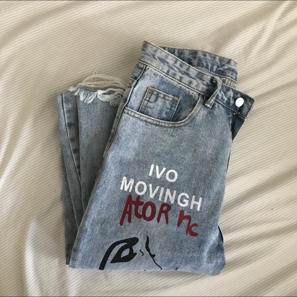 graphic jeans